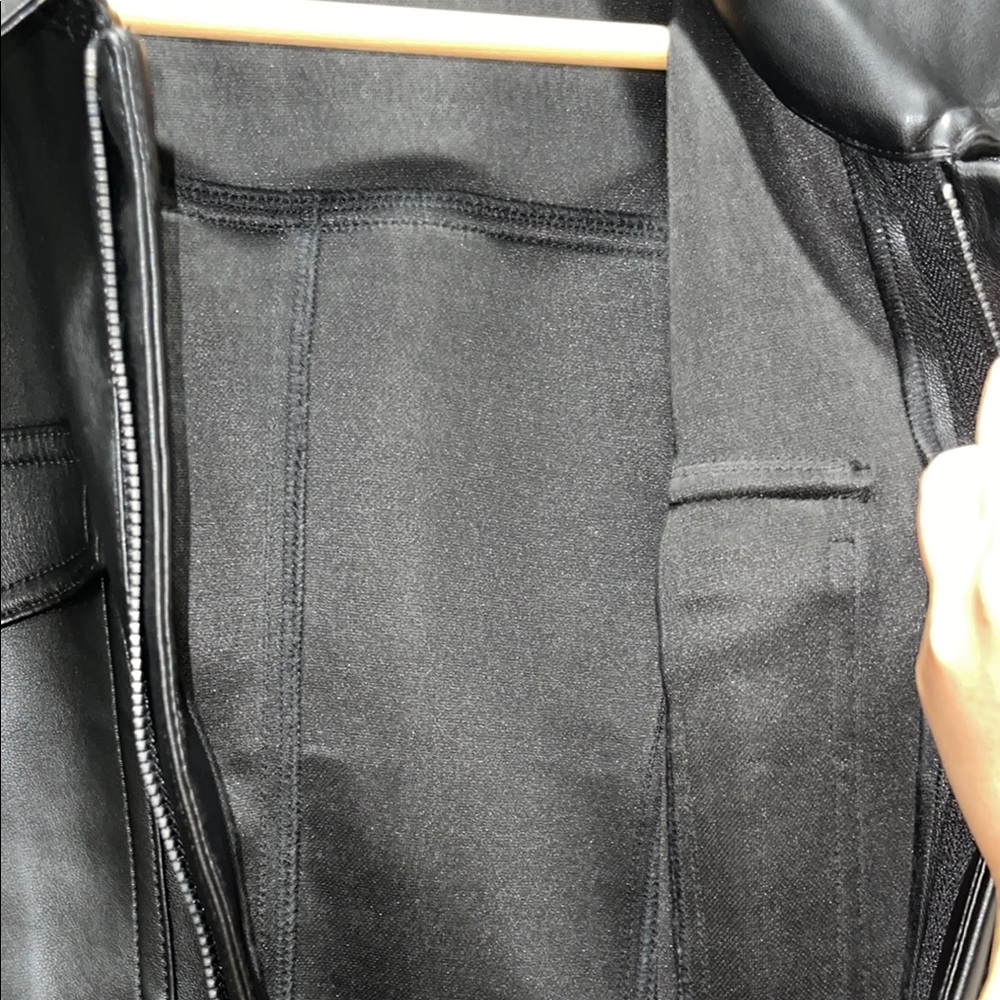 Good American Faux Black Leather Jumpsuit with Modern Edge - Picture 11 of 12